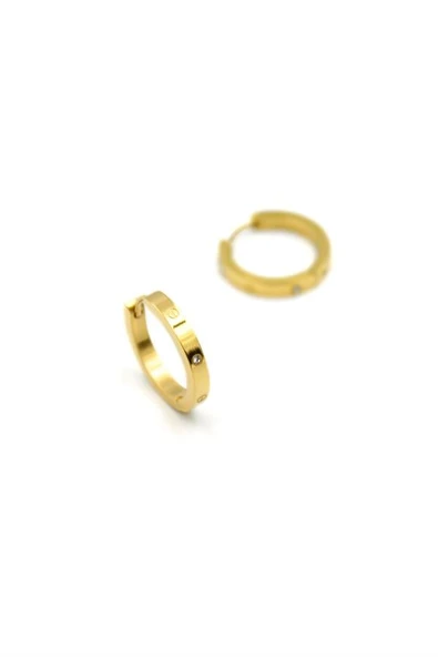 İnce Taşlı CRT Küpe - Altın - Resim 2