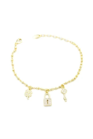 LitaeTrend Kilit Charm Bileklik - Altın - Resim 2