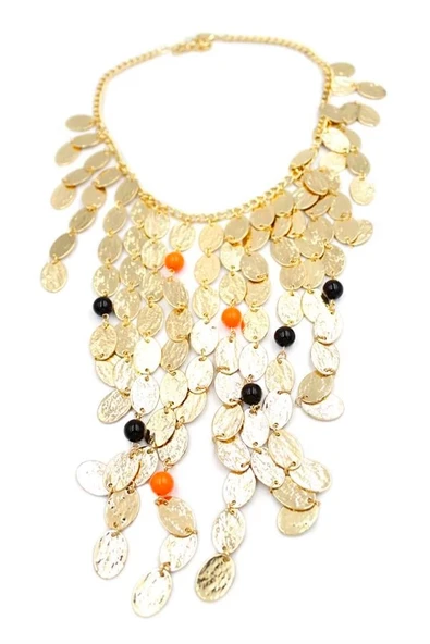 LitaeTrend Pullu Kolye - Altın - Resim 2