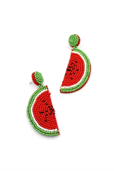 LitaeTrend Karpuz Küpe - Kırmızı - Resim 2