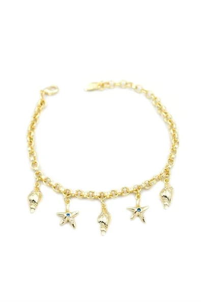 LitaeTrend Deniz Kabuğu Charm Bileklik - Altın - Resim 2