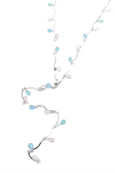 LitaeTrend Taşlı Y Kolye - Gümüş - Resim 2