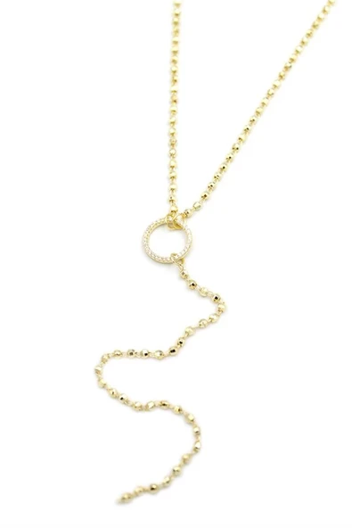 LitaeTrend Dorika Y Kolye - Altın - Resim 2