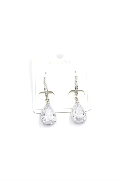 LitaeTrend Damla Taşlı Küpe - Gümüş ürün görseli 1