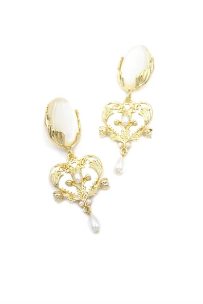 LitaeTrend Taşlı Küpe - Altın ürün görseli 1