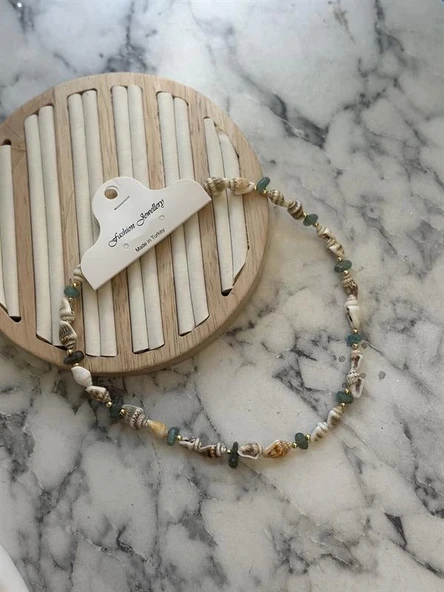 LitaeTrend Deniz Kabuğu Kolye - Yeşil - Resim 2