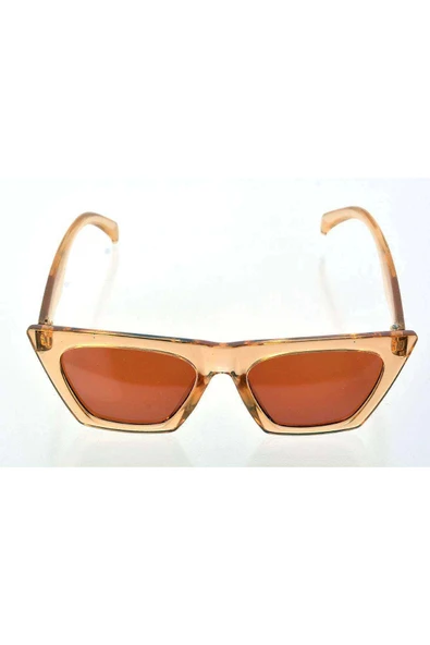 LitaeTrend Şeffaf Sarı Çerçeve Cat Eye Kadın Güneş Gözlüğü - Moda Gözlük - 1