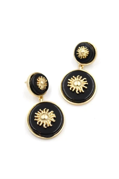 LitaeTrend Güneş Küpe - Siyah - Resim 2