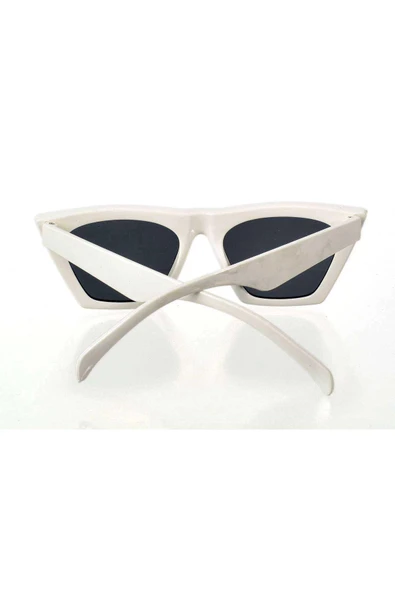 LitaeTrend Beyaz Çerçeve Cat Eye Kadın Güneş Gözlüğü - Moda Gözlük - 3