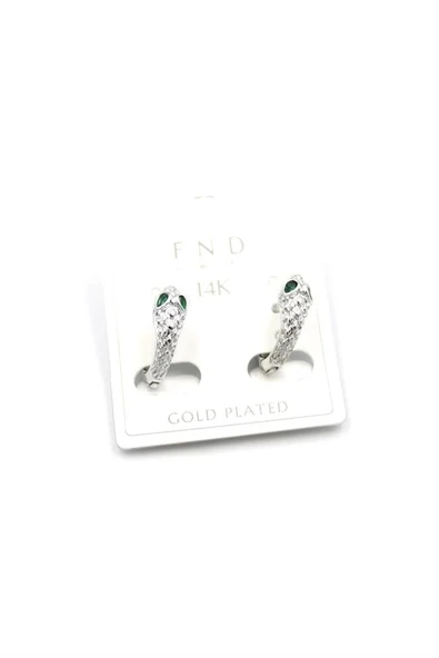 LitaeTrend Yılan Küpe - Gümüş - Resim 2