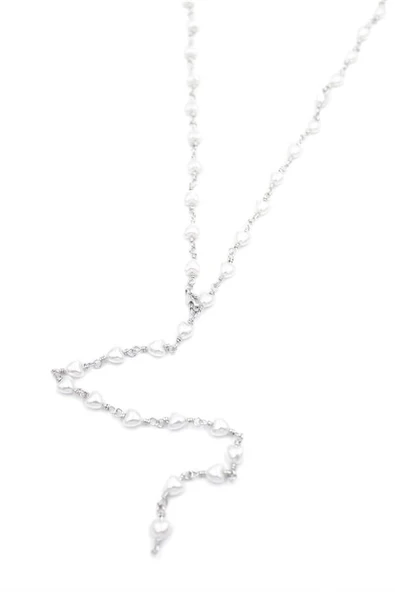 LitaeTrend Kalp İncili Y Kolye - Gümüş - Resim 2