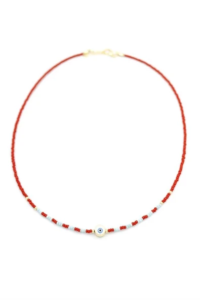 LitaeTrend Boncuk Göz Kolye - Bordo - Resim 2