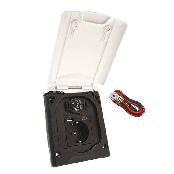 Babarvy Multi Plus 220V, USB, Type-c, Çakmaklık Çıkışı Priz Kapağı