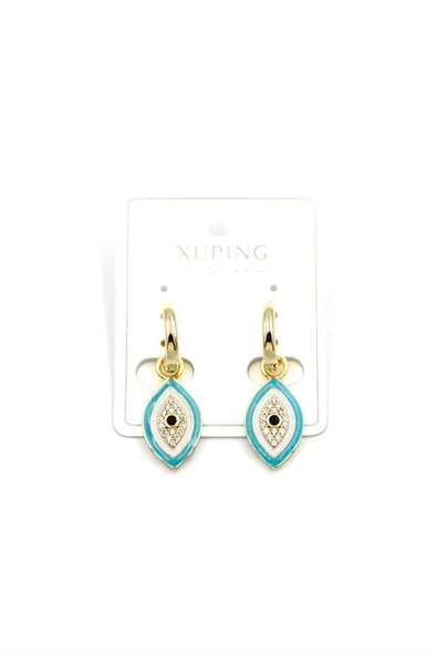 LitaeTrend Mineli Nazar Küpe - 14K Altın ürün görseli 1