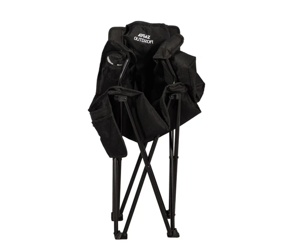 Aygaz Outdoor Siyah 100Kg Çelik Katlanır Kamp Sandalyesi - 6