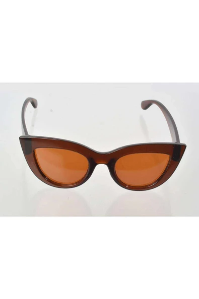 LitaeTrend Kahverengi Çerçeve Cat Eye Kadın Güneş Gözlüğü - Moda Gözlük - 1