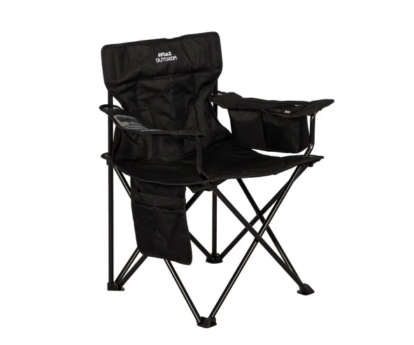 Aygaz Outdoor Siyah 100Kg Çelik Katlanır Kamp Sandalyesi