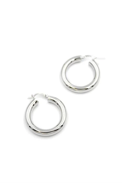 LitaeTrend Büyük Boy Halka Küpe - Gümüş ürün görseli 1