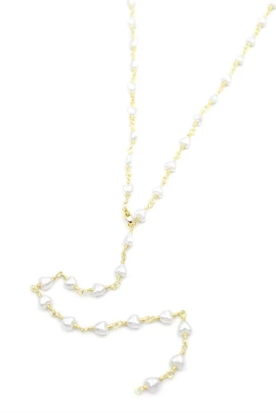 LitaeTrend Kalp İncili Y Kolye - Altın ürün görseli 1