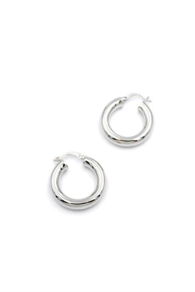 LitaeTrend Orta Boy Halka Küpe - Gümüş ürün görseli 1