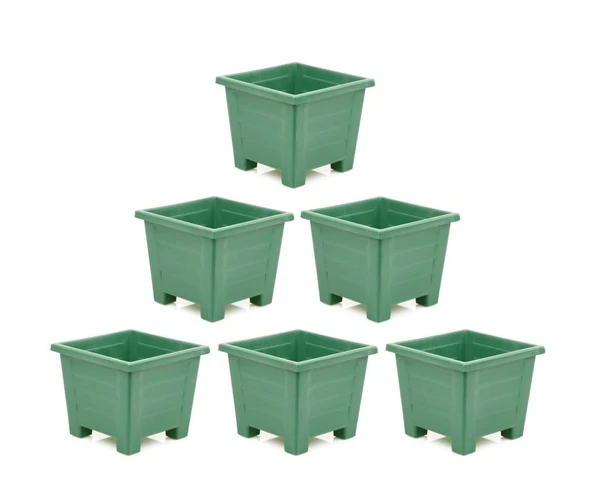 Omnipazar SY-5847 Dekoratif Plastik Kare Ayaklı Saksı 15 lt Yeşil 6 Adet ürün görseli