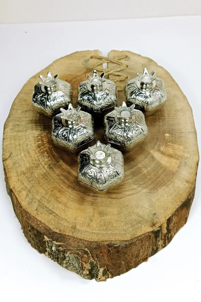 LitaeTrend 6 Lı Mini Eskitme Osmanlı Temalı Açık Renk Nar Lokumluk Sunum