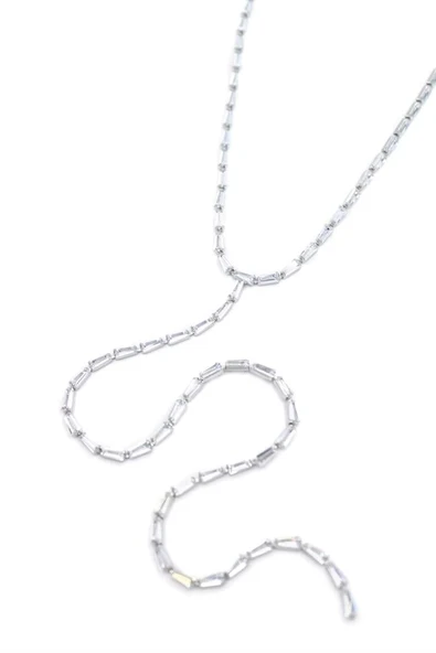 LitaeTrend Taşlı Y Kolye - Gümüş - Resim 2