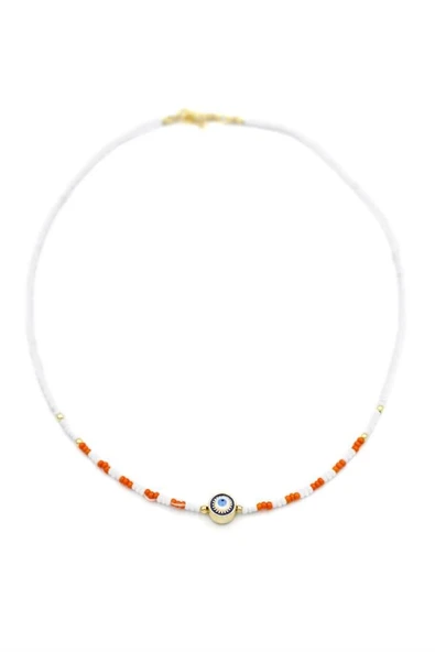 LitaeTrend Boncuk Göz Kolye - Beyaz ürün görseli