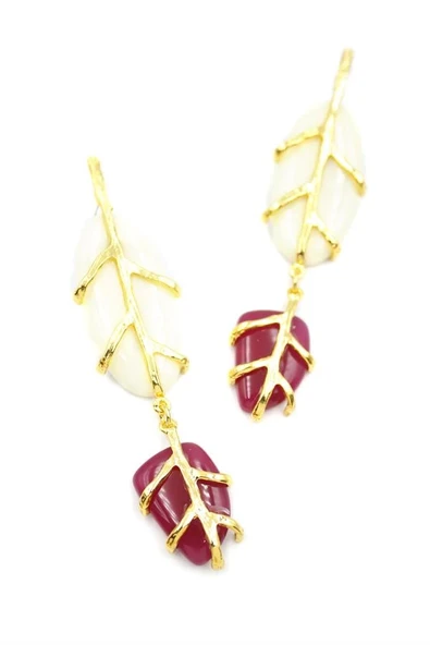 LitaeTrend Taşlı ZR Küpe - Beyaz - Resim 2