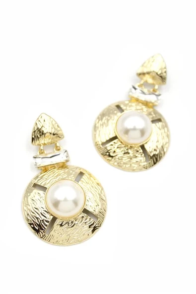 LitaeTrend Metal Küpe - Altın - Resim 2