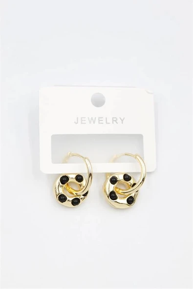 LitaeTrend Halka Küpe - Siyah - Resim 2