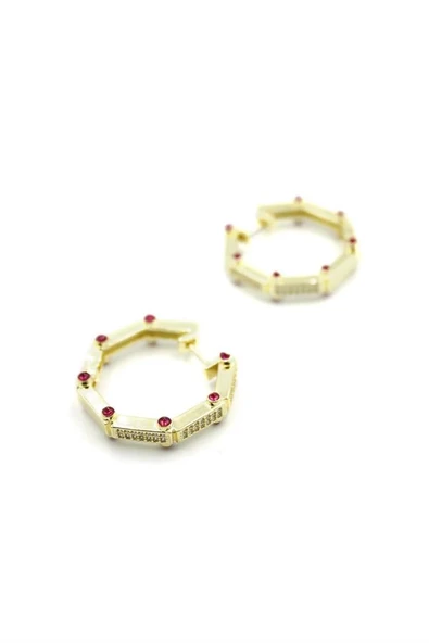 LitaeTrend Taşlı Serenay  Küpe - Altın - Resim 2