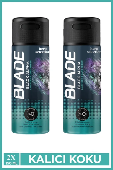 LitaeTrend 2 Adet Blade Hero Selection Serisi Black Alpha Erkek Deodorant 150 Ml - 1