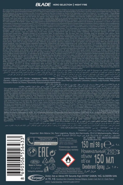 LitaeTrend Blade Hero Selection Serisi Night Fire Erkek Deodorant 150 Ml - Resim 6