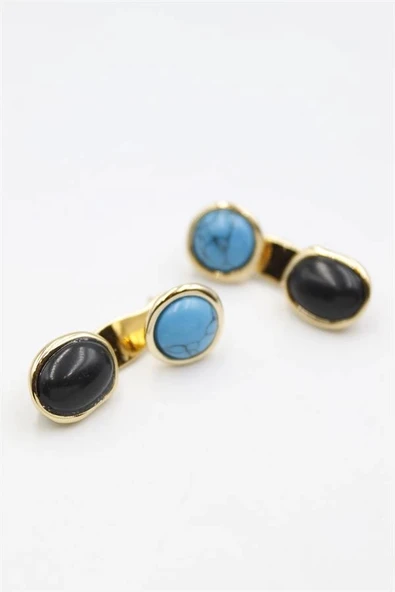 LitaeTrend Taşlı Küpe - Altın - Resim 2