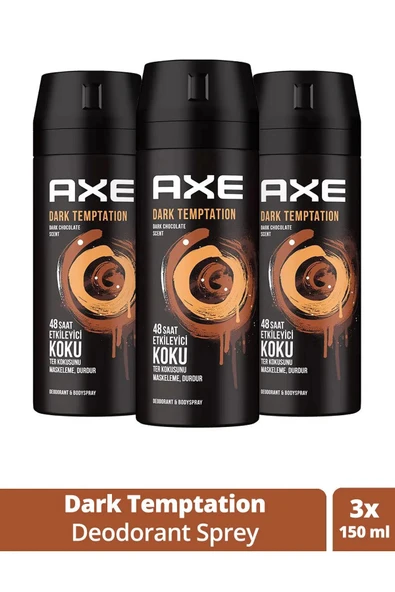 LitaeTrend 3 Adet Axe Dark Temptatıon Bay Parfüm Kofre 150 ml - 1