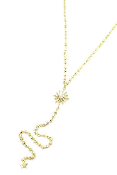 LitaeTrend Kuzey Yıldız Y Kolye - Altın - Resim 2