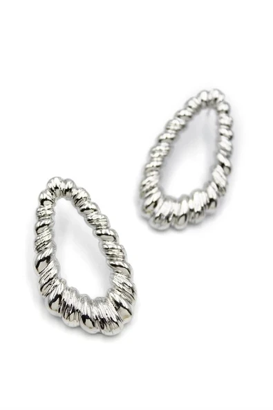 LitaeTrend Halka Küpe - Gümüş - Resim 2