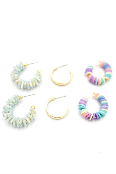 LitaeTrend Kristal Boncuklu Küpe - Turkuaz - Resim 2