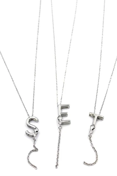 LitaeTrend Uzak Şehir Harf Kolye - Gümüş - Resim 2