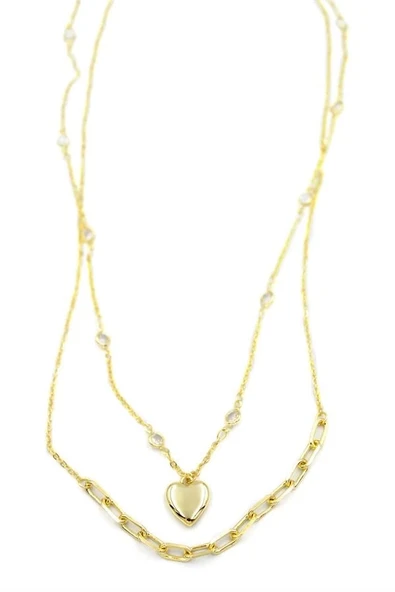 LitaeTrend Kalp Kolye - 90cm - Altın - Resim 2