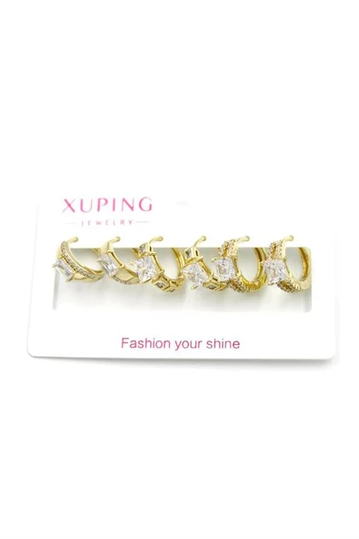 LitaeTrend 6'lı Xuping Küpe - Altın - Resim 2