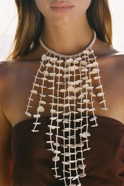 LitaeTrend Sedef Kolye - Krem ürün görseli 1