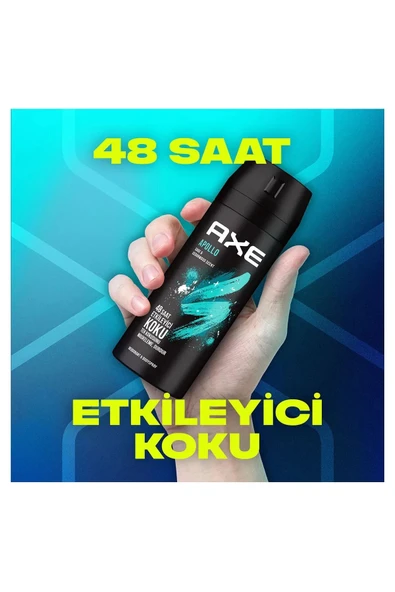 LitaeTrend 3 Adet Axe Erkek Sprey Deodorant Apollo 48 Saat Etkileyici Koku Vücut Spreyi 150 ml - 4