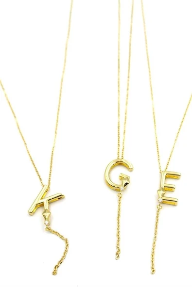 LitaeTrend Uzak Şehir Harf Kolye - Altın - Resim 2