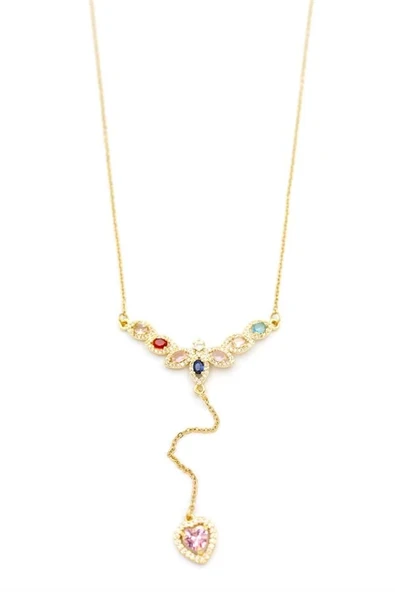 LitaeTrend Damla Taşlı Y Kolye - Altın ürün görseli 1