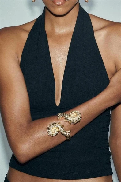 LitaeTrend Zr Deniz Kabuğu Bilezik - Altın ürün görseli