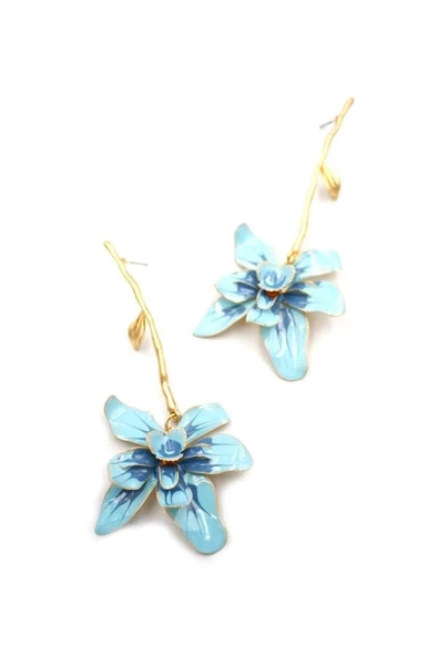 LitaeTrend Çiçek Küpe - Mavi ürün görseli 1