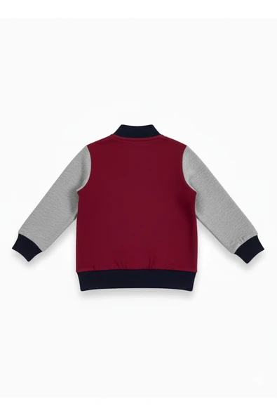 Erkek Çocuk Fermuarlı Sweatshirt  Bordo - 2