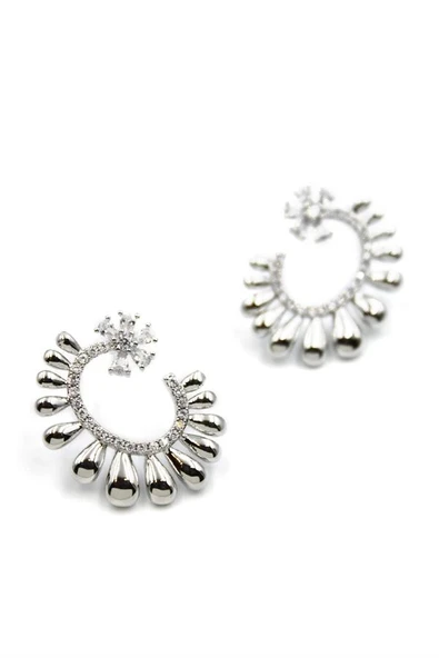 LitaeTrend Taşlı Küpe - Gümüş ürün görseli 1